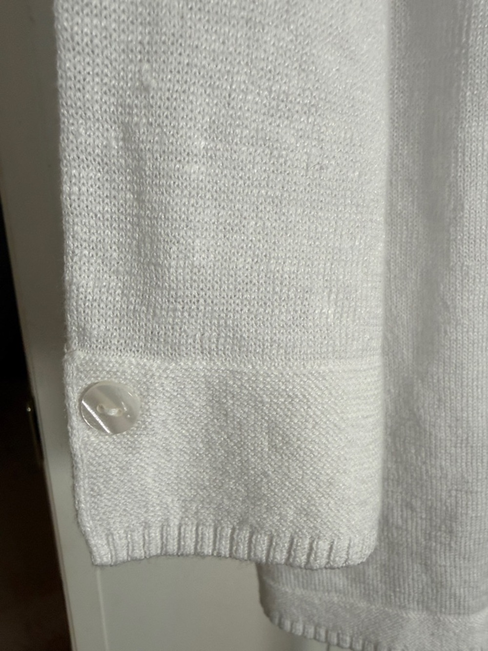 J. Jill White Lightweight V-Neck Button Cardigan - Picture 2 of 7